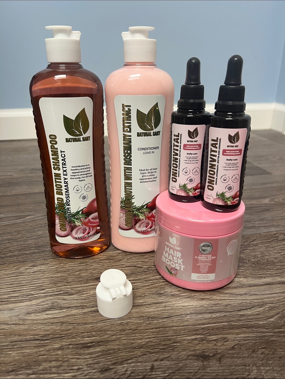 Natural Sant Hair Care Set - onion and biotin w/ Rosemary extract